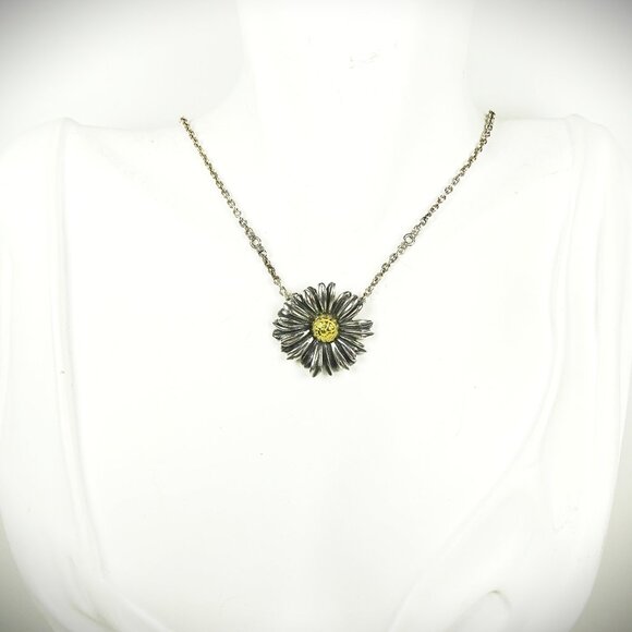 LAGOS HTF Daisy Collection Sterling Silver 750K Yellow Gold Pendant Necklace - Picture 8 of 10